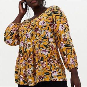 NWT Torrid Golden Yellow Floral Top